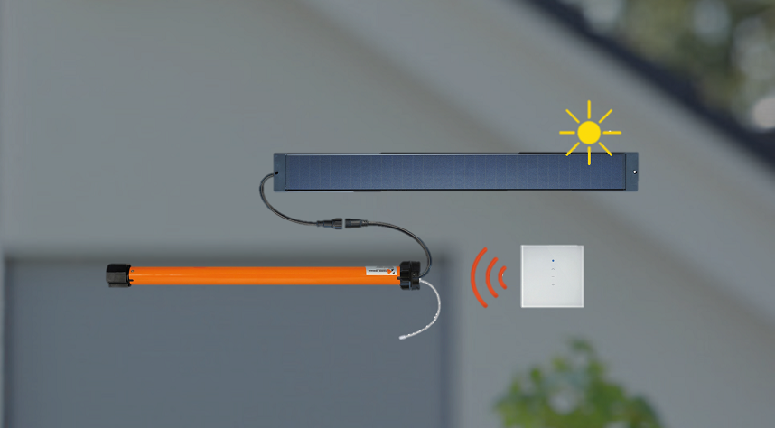 Akku-Rollladenmotor mit Funkantrieb