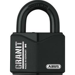 Abus Vorhangschloss, Granit 37/55 B/DFNLI 2 Stiftschlüssel, Spezialstahl gehärtet schwarz Gehäuseb. 62,5mm, Gehäuset. 30mm, H 84mm Nr. 79123