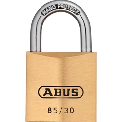 Abus Vorhangschloss 85/30 2 Profilschlüssel, Messing massiv Gehäuseb. 30mm, Gehäuset. 14mm, H 51mm Nr. 02369