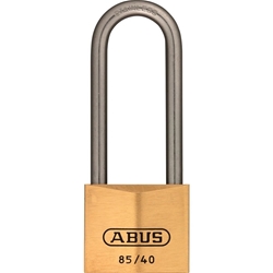 Abus Vorhangschloss 85IB/40HB63 HS Hoher Bügel, 2 Profilschlüssel, Messing massiv Gehäuseb. 40mm, Gehäuset. 15mm, H 102mm Nr. 89965