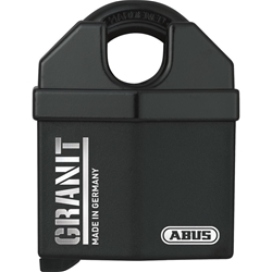 Abus Vorhangschloss, Granit 37/60 2 Stiftschlüssel, Spezialstahl gehärtet schwarz Gehäuseb. 65mm, Gehäuset. 36mm, H 82mm, verschiedenschließend Nr. 08018