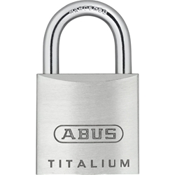 Abus Vorhangschloss, Titalium 64TI/25 5-stiftig, 2 Profilschlüssel, TITALIUM™-Spezialaluminium Gehäuseb. 24,5mm, Gehäuset. 12mm, H 42mm Nr. 56182