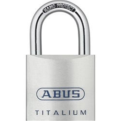 Abus Vorhangschloss, Titalium 80TI/40 6-stiftig, 2 Profilschlüssel, TITALIUM™-Spezialaluminium Gehäuseb. 40mm, Gehäuset. 19mm, H 74,5mm Nr. 56220