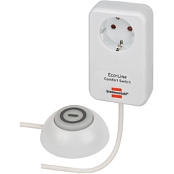 Brennenstuhl Eco Line Comfort Switch Adapter EL CSA 1 (Steckdose mit beleuchtetem Hand-/Fußschalter, mit erhöhtem Berührungsschutz, 1,5m Kabel) Nr. 1508220