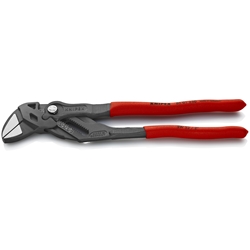 Knipex Zangenschlüssel Zange und Schraubenschlüssel in einem Werkzeug mit rutschhemmendem Kunststoff überzogen grau atramentiert 250 mm (SB-Karte/Blister) Nr. 86 01 250 SB