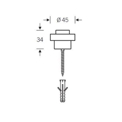FSB Bodentürstopper, H 34mm, Ø 45mm, Aluminium, 38 3881, Naturfarbig eloxiert Nr. 0 38 3881 00000 0105