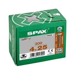 SPAX Universalschraube 4.0x25mm Rückwandkopf ohne Linse TX (T-STAR plus) T20 Vollgewinde 4CUT WIROX 300ST Nr. 0151010400253