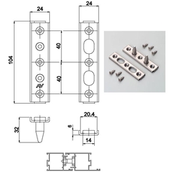 Bandseitensicherung aus rostfreiem Stahl Nr. Morde 1459.3 inkl. 6 Senkschrauben Ø 4,8x13mm