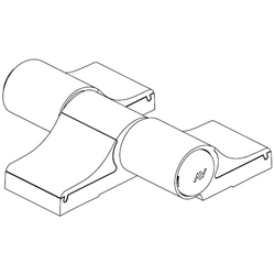 LM-Türband 3-teilig RAL9016 weiß, Rechts Nr. 1146.3/78 RD Lochabst. 78mm, Drehp. 20mm