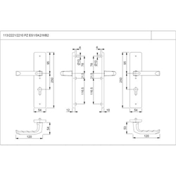 Hoppe Schutz-Drückergarnitur, Langschild, PZ, E72, VK8, RH12 London 113/2221/2210, bronzefarbig eloxiert verdeckt verschraubt, TS 37-47mm Nr. 3671934