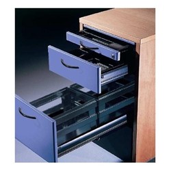Stahlschublade Pegasus Set II Teilauszug schwarz, 540mm gedämpft ohne Schloß & Zentralverschluss OrgaAer Nr. 20.221
