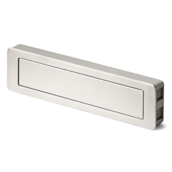 Hettich Muschelgriff, rund, B 46xH 17,5mm Touch-in 9086687, zum Einlassen, edelstahloptik Bohrabstand 172mm, L 181mm