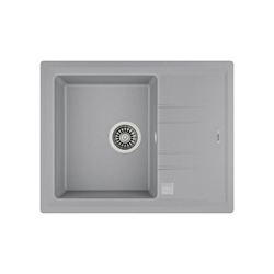 TEKA Stone 45 S-TG 1B 1D AUTO WST METALLIC GREY, Tegranite-Einbauspüle, Metallic Grey, 65cm, 45cm Unterschrank, 1 Spülbecken und Abtropffläche, Excenter-Ablaufgarnitur mit Siphon Nr. 115330049