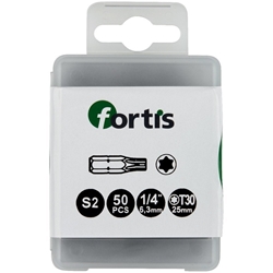 fortis Bits 1/4 Zoll DIN3126C6,3 TX30x25mm Pack á 50 Stück