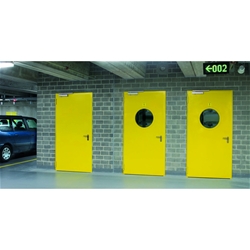 Stahltür FSA HT8 T30-1 mit Eckzarge, 4-seitig, Federband Maß: 875x2125mm Links/Rechts verwendbar