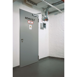 Stahltür FSA HT8 T30-1 mit Eckzarge, 4-seitig, Federband Maß: 1000x2125mm Links/Rechts verwendbar